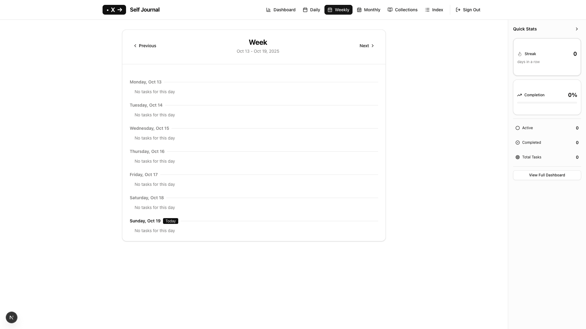 Weekly View - See your week at a glance with all tasks and events organized by day