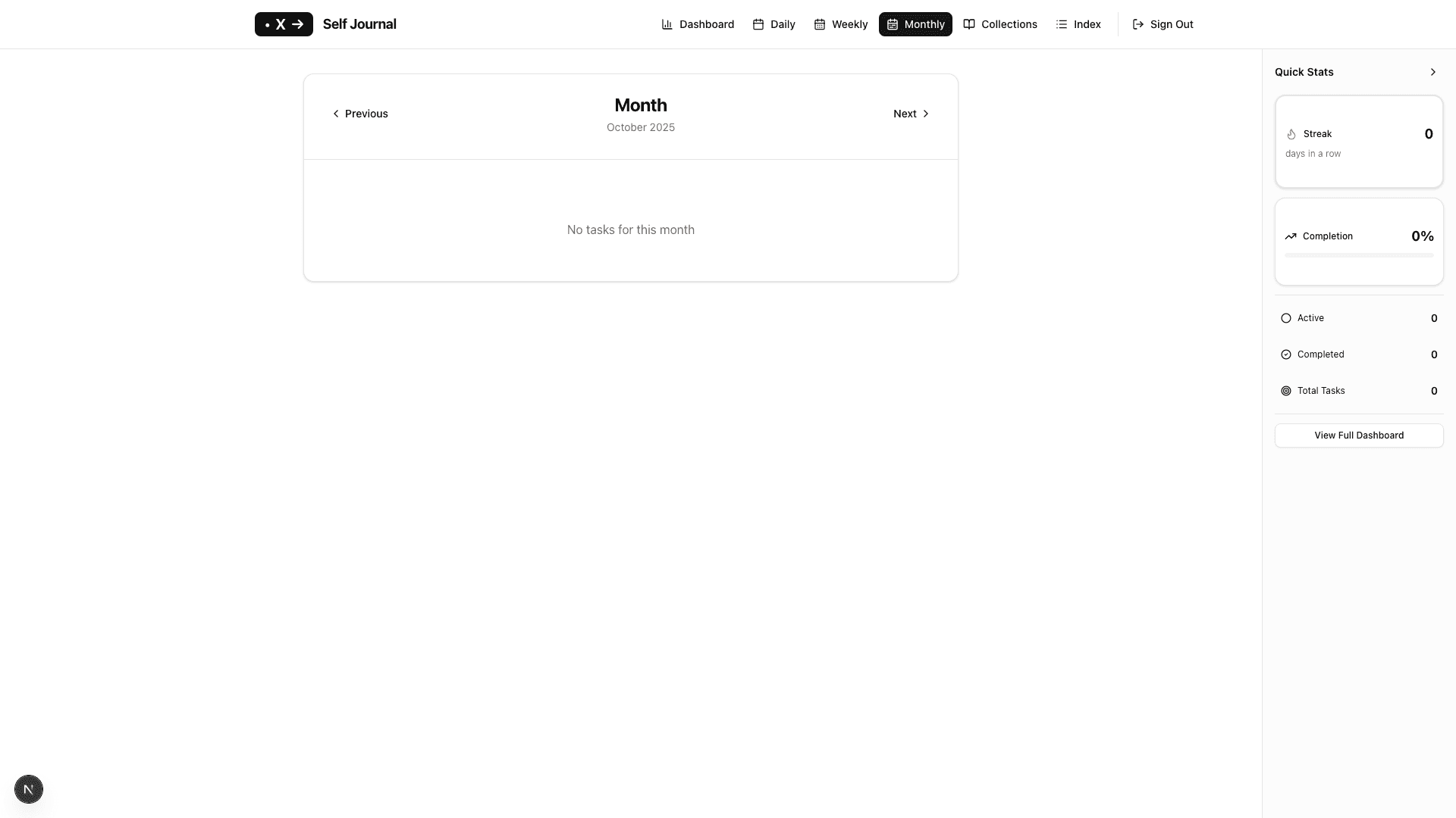 Monthly View - Overview of your entire month with calendar layout